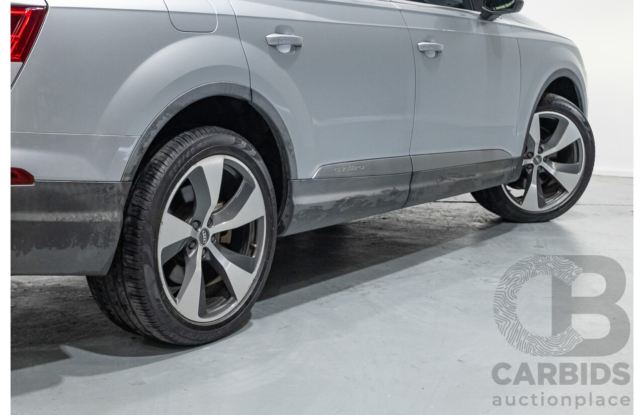 7/2016 Audi Q7 3.0 TDI Quattro (AWD) 4M MY17 4D Wagon Floret Silver Metallic Turbo Diesel V6 (160kw) 3.0L - 7 seater