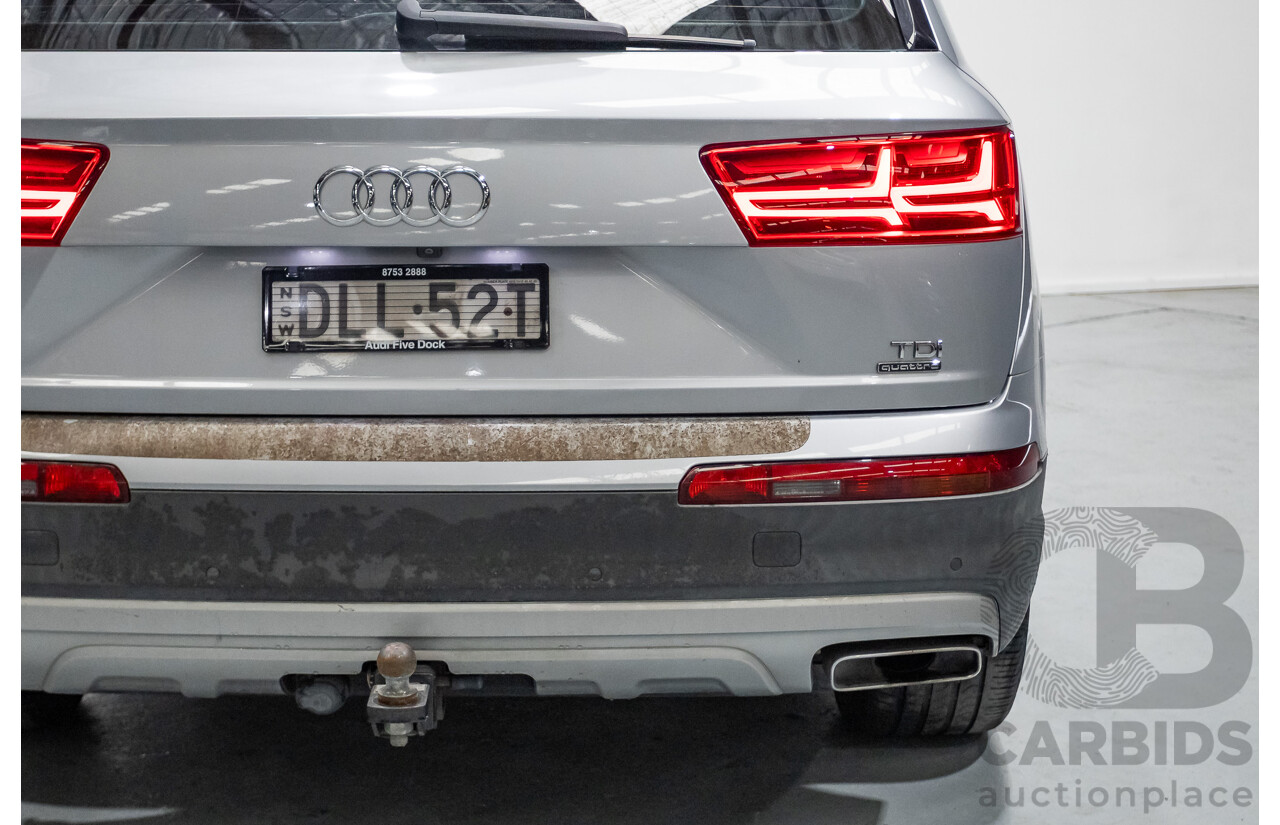 7/2016 Audi Q7 3.0 TDI Quattro (AWD) 4M MY17 4D Wagon Floret Silver Metallic Turbo Diesel V6 (160kw) 3.0L - 7 seater