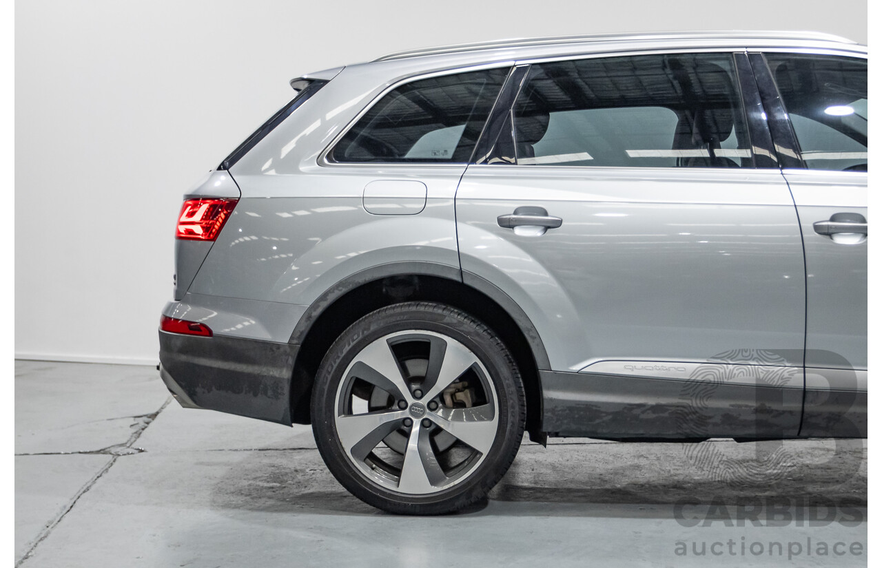 7/2016 Audi Q7 3.0 TDI Quattro (AWD) 4M MY17 4D Wagon Floret Silver Metallic Turbo Diesel V6 (160kw) 3.0L - 7 seater