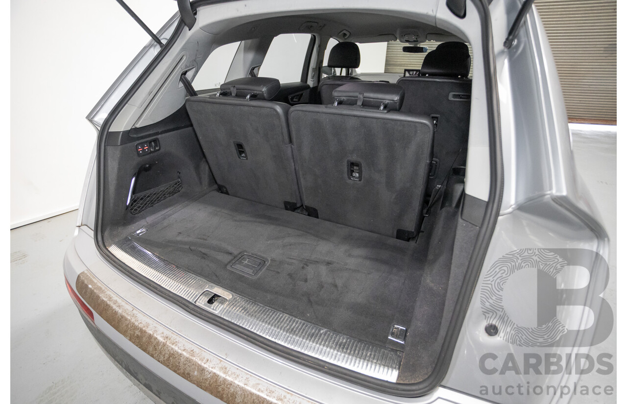 7/2016 Audi Q7 3.0 TDI Quattro (AWD) 4M MY17 4D Wagon Floret Silver Metallic Turbo Diesel V6 (160kw) 3.0L - 7 seater
