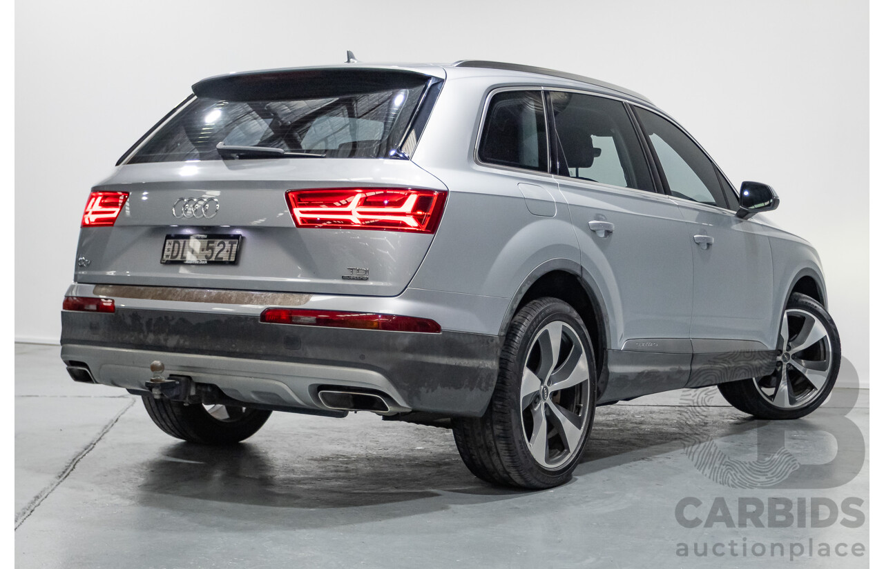 7/2016 Audi Q7 3.0 TDI Quattro (AWD) 4M MY17 4D Wagon Floret Silver Metallic Turbo Diesel V6 (160kw) 3.0L - 7 seater