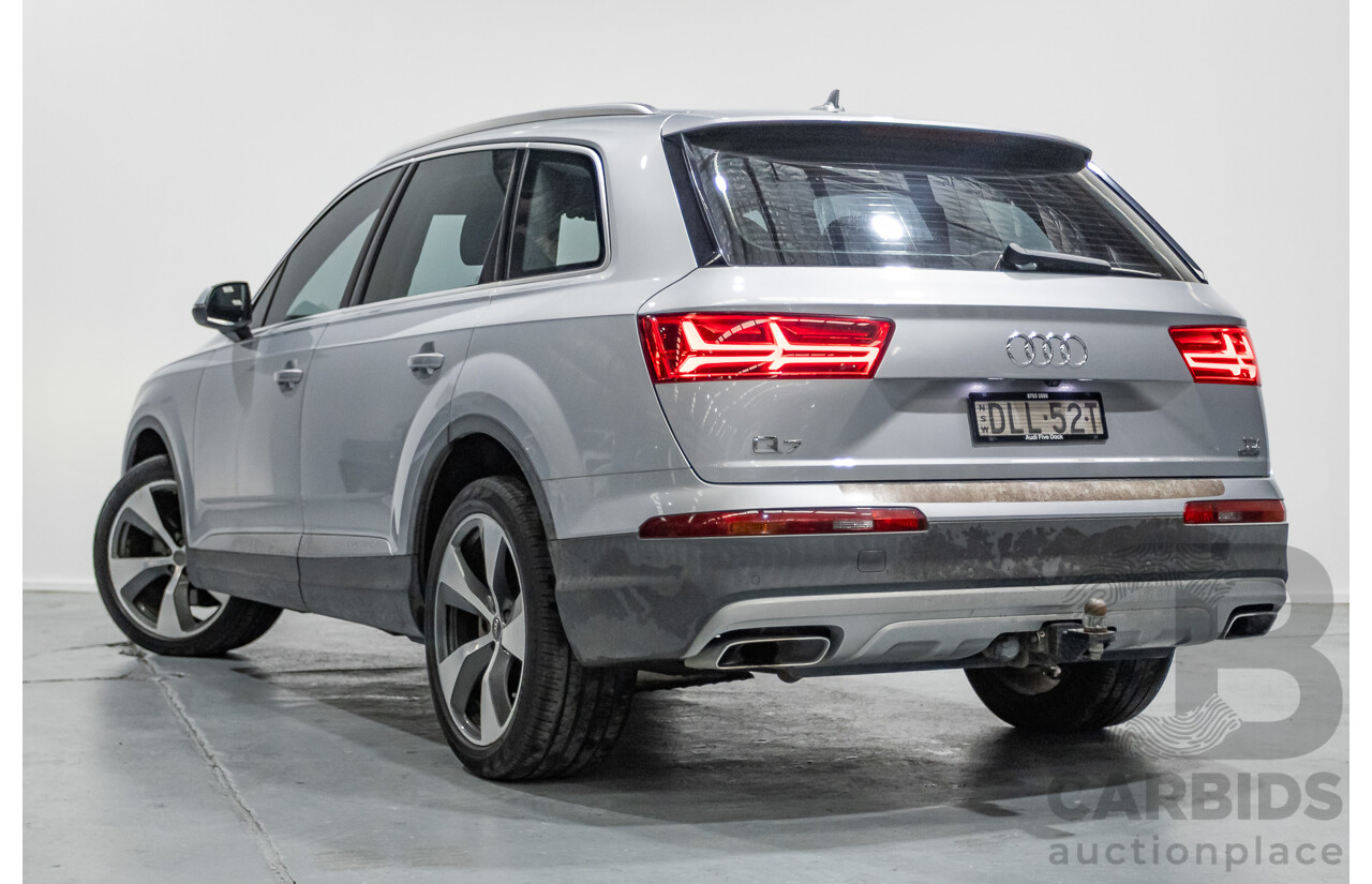 7/2016 Audi Q7 3.0 TDI Quattro (AWD) 4M MY17 4D Wagon Floret Silver Metallic Turbo Diesel V6 (160kw) 3.0L - 7 seater
