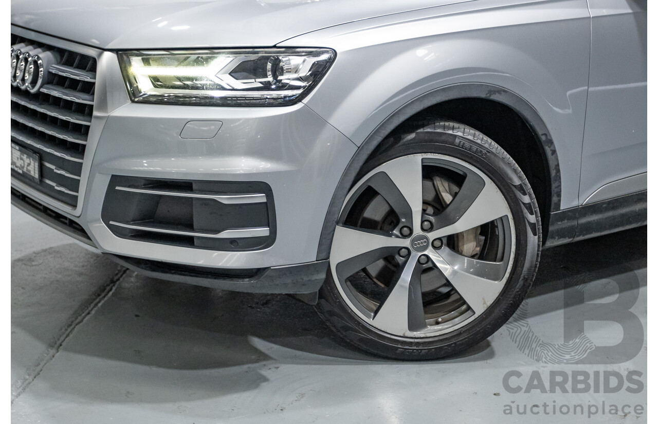 7/2016 Audi Q7 3.0 TDI Quattro (AWD) 4M MY17 4D Wagon Floret Silver Metallic Turbo Diesel V6 (160kw) 3.0L - 7 seater