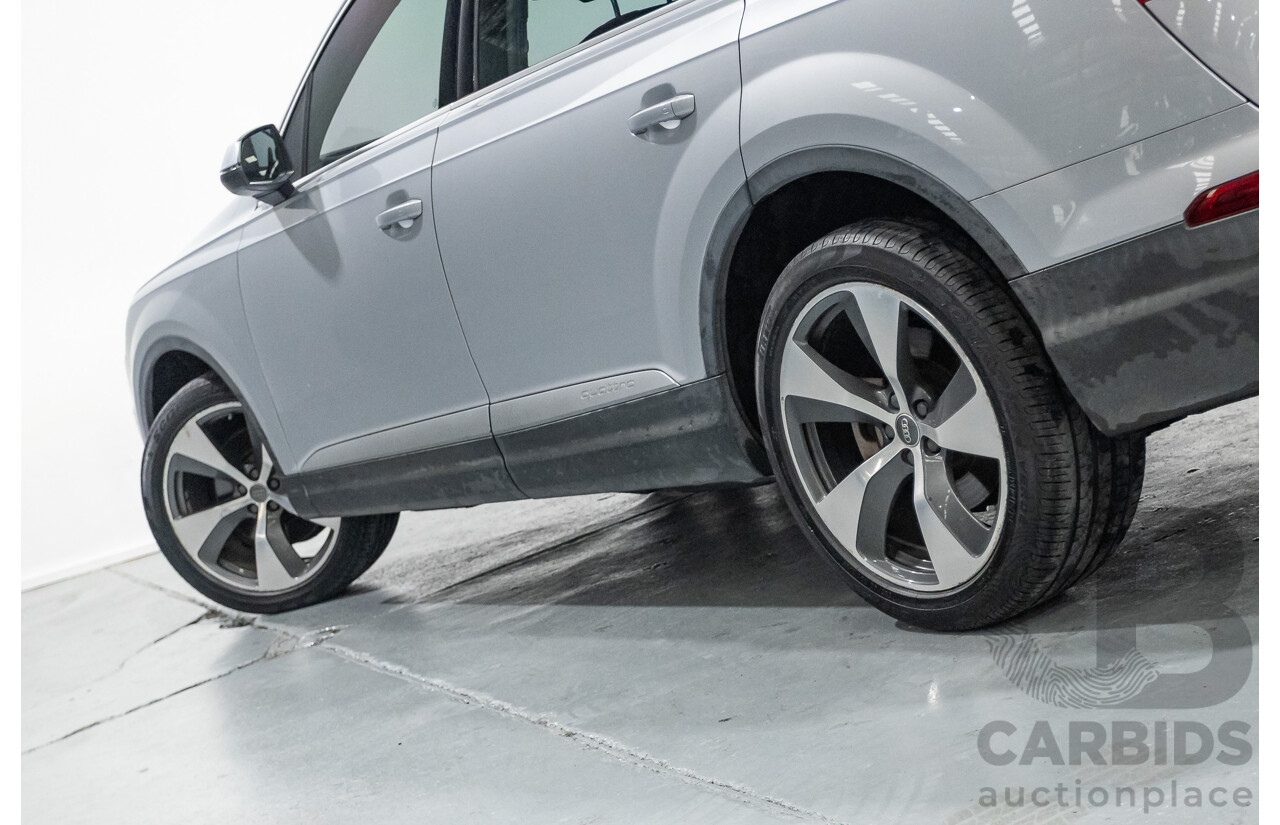 7/2016 Audi Q7 3.0 TDI Quattro (AWD) 4M MY17 4D Wagon Floret Silver Metallic Turbo Diesel V6 (160kw) 3.0L - 7 seater