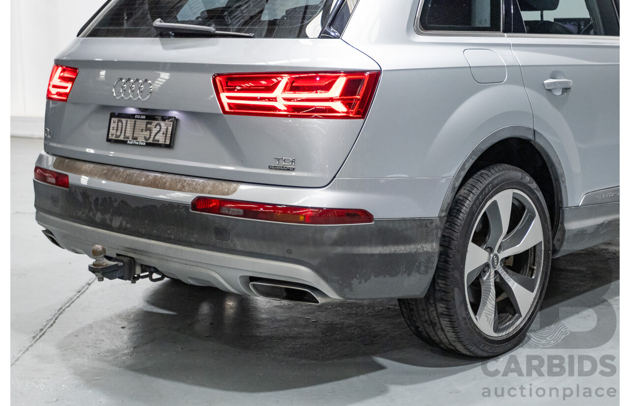 7/2016 Audi Q7 3.0 TDI Quattro (AWD) 4M MY17 4D Wagon Floret Silver Metallic Turbo Diesel V6 (160kw) 3.0L - 7 seater