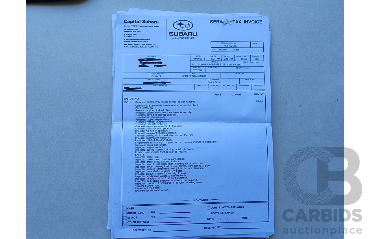 9/2009 Subaru Forester XS MY10 4d Wagon Silver 2.5L
