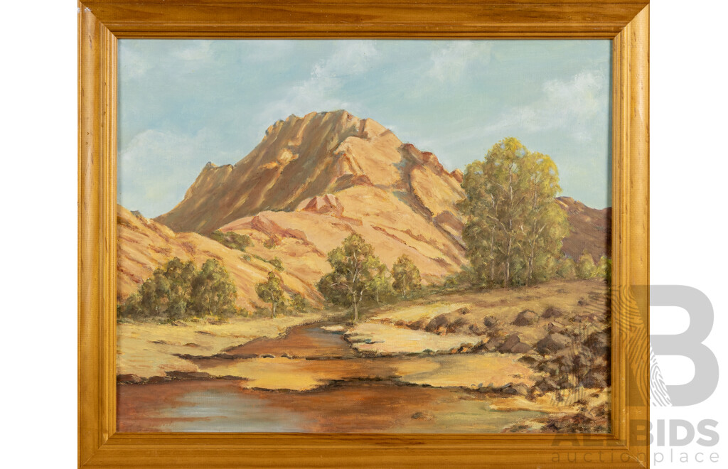 Peter Bardulis (20th Century, Latvian-Australian, 1912-1988), Brachina Gorge, S.A, Oil on Canvas Panel, 48 x 59 cm (frame)