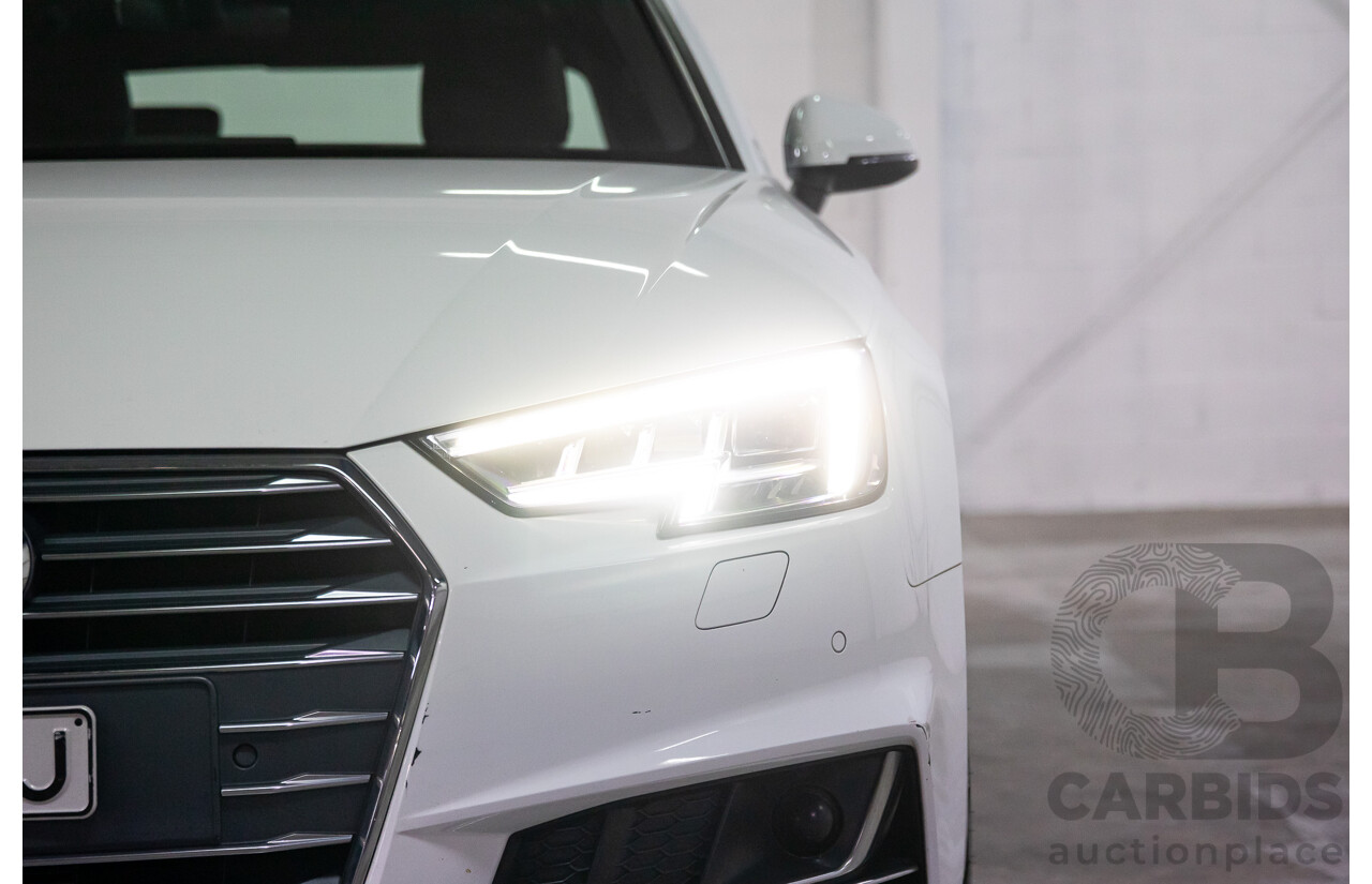 01/2018 Audi A4 2.0 TFSI Quattro S-Line LN (AWD) F4 MY18 (B9) 4d Sedan Ibis White Turbo 2.0L