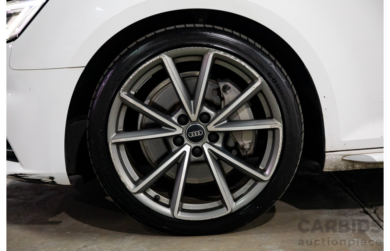 01/2018 Audi A4 2.0 TFSI Quattro S-Line LN (AWD) F4 MY18 (B9) 4d Sedan Ibis White Turbo 2.0L