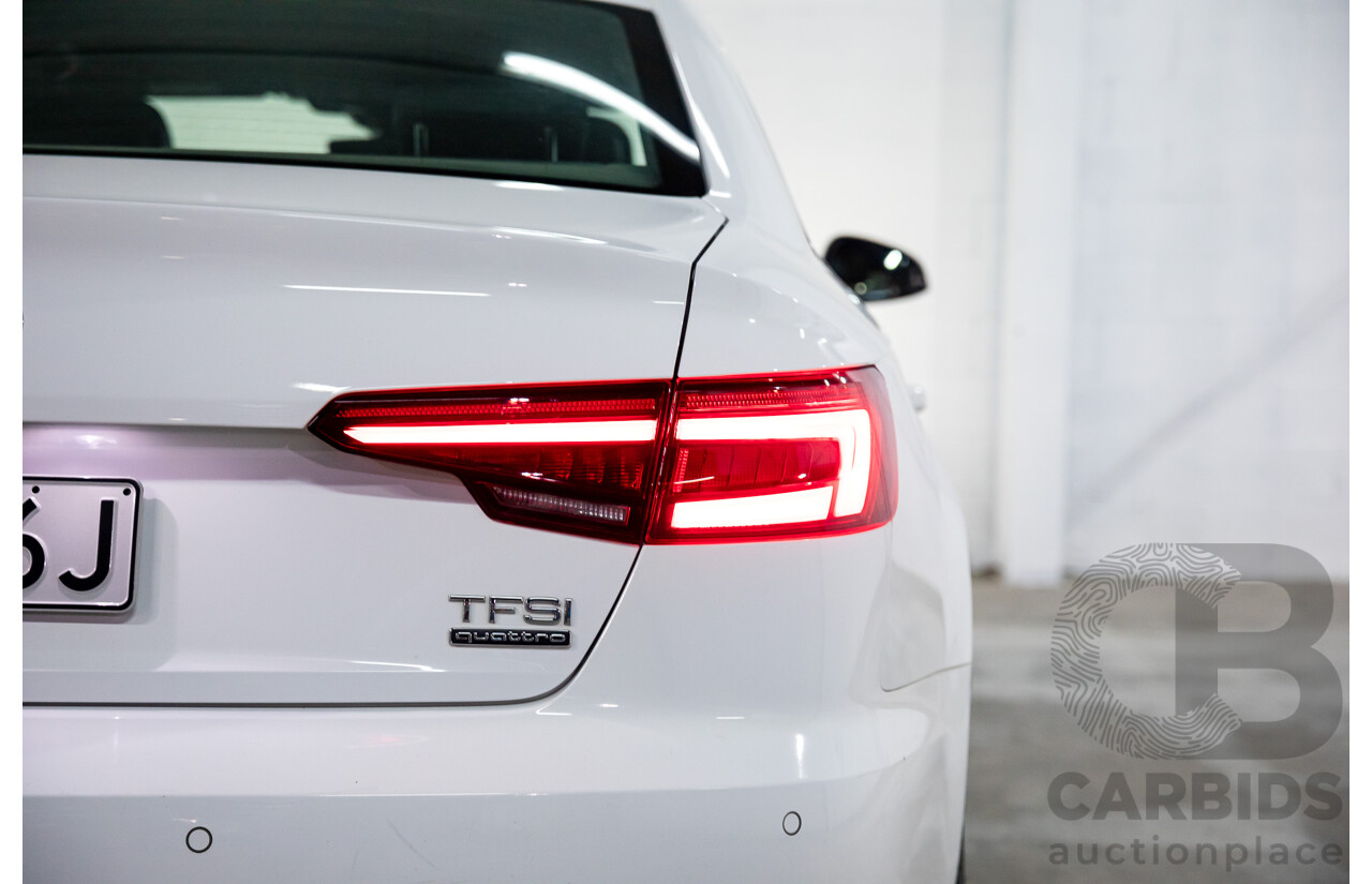 01/2018 Audi A4 2.0 TFSI Quattro S-Line LN (AWD) F4 MY18 (B9) 4d Sedan Ibis White Turbo 2.0L