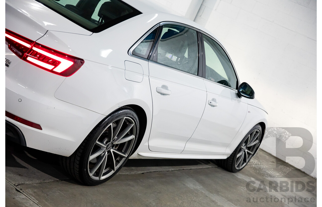 01/2018 Audi A4 2.0 TFSI Quattro S-Line LN (AWD) F4 MY18 (B9) 4d Sedan Ibis White Turbo 2.0L