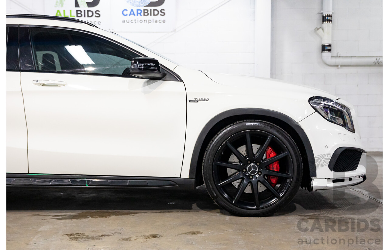 05/2016 Mercedes-Benz GLA 45 AMG 4Matic (AWD) X156 MY16 4d Wagon Cirrus White Turbo 2.0L