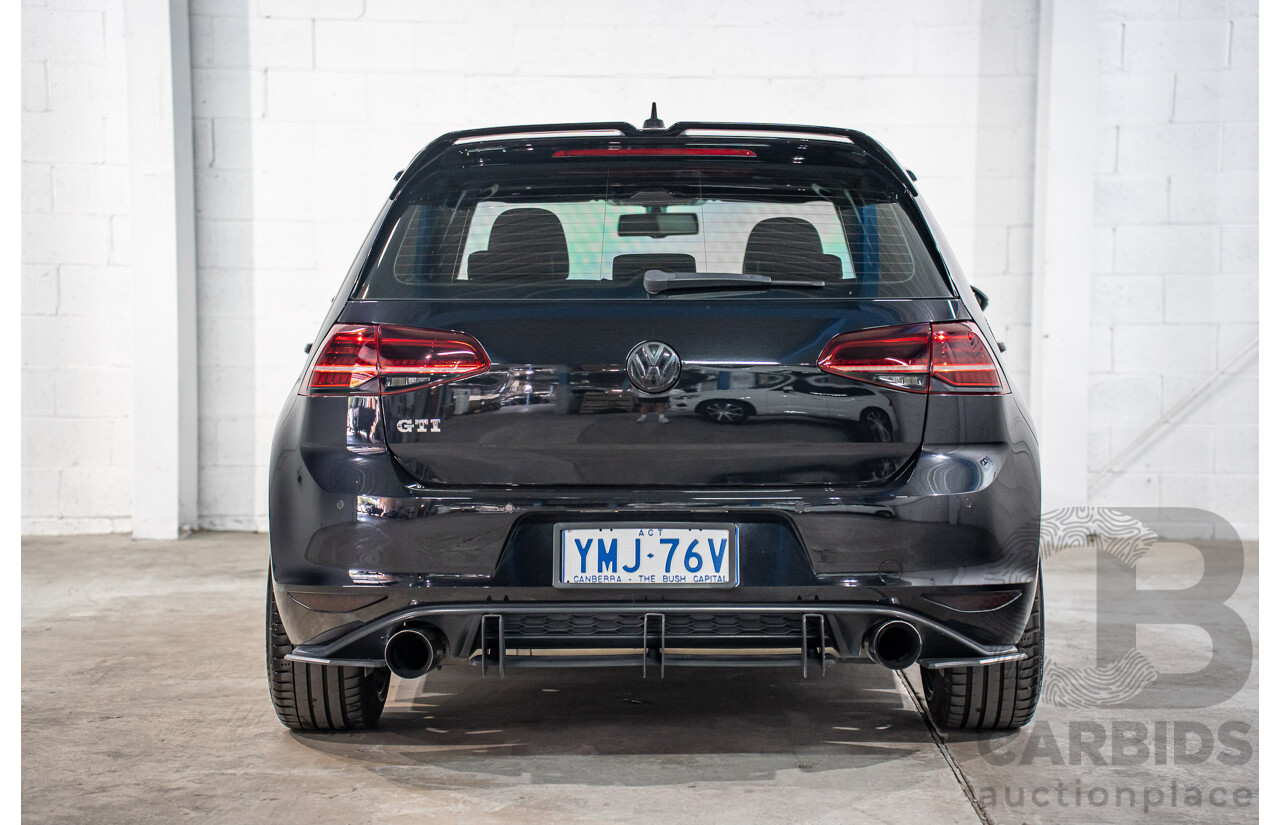 8/2016 Volkswagen Golf GTi AU MY16 5d Hatchback Deep Black Pearl Turbo 2.0L