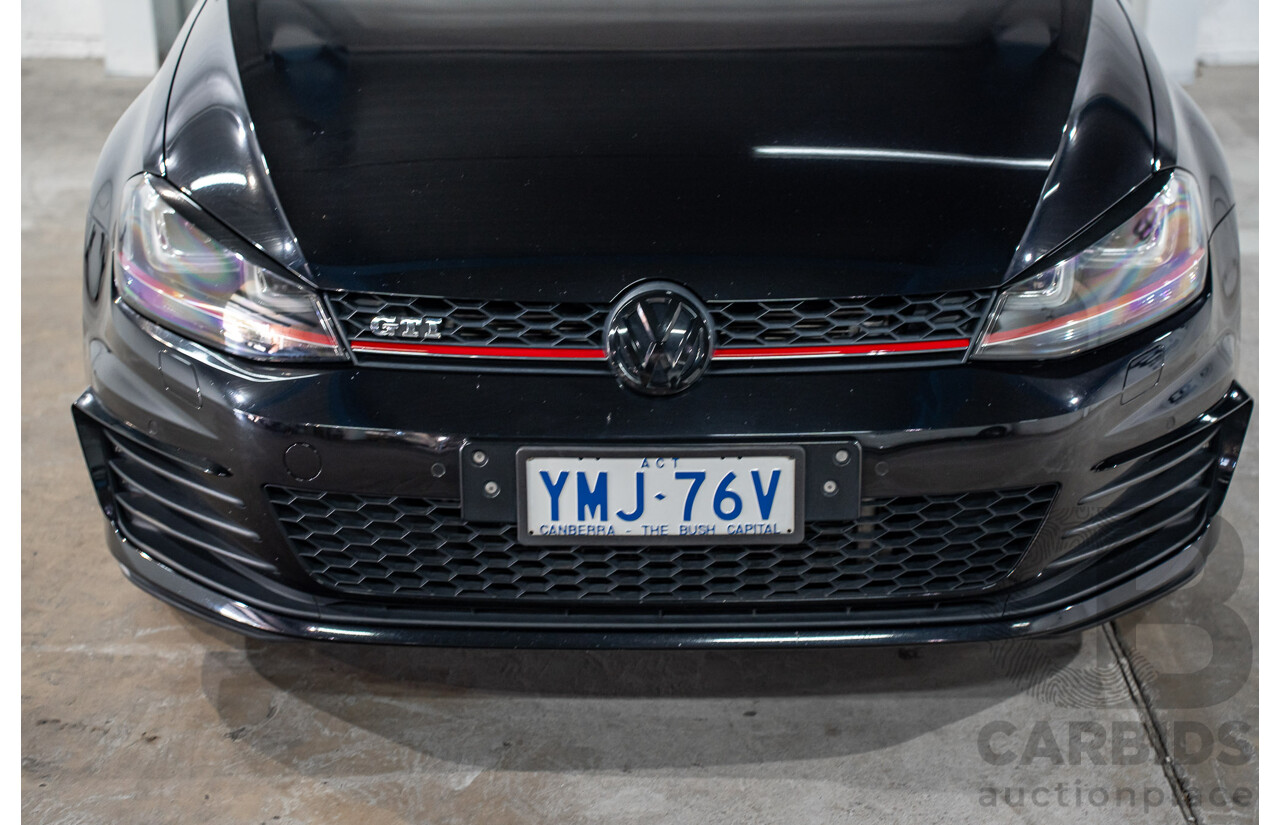 8/2016 Volkswagen Golf GTi AU MY16 5d Hatchback Deep Black Pearl Turbo 2.0L