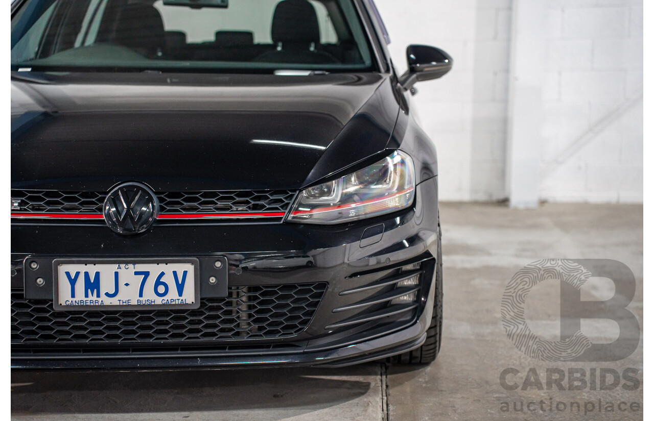 8/2016 Volkswagen Golf GTi AU MY16 5d Hatchback Deep Black Pearl Turbo 2.0L