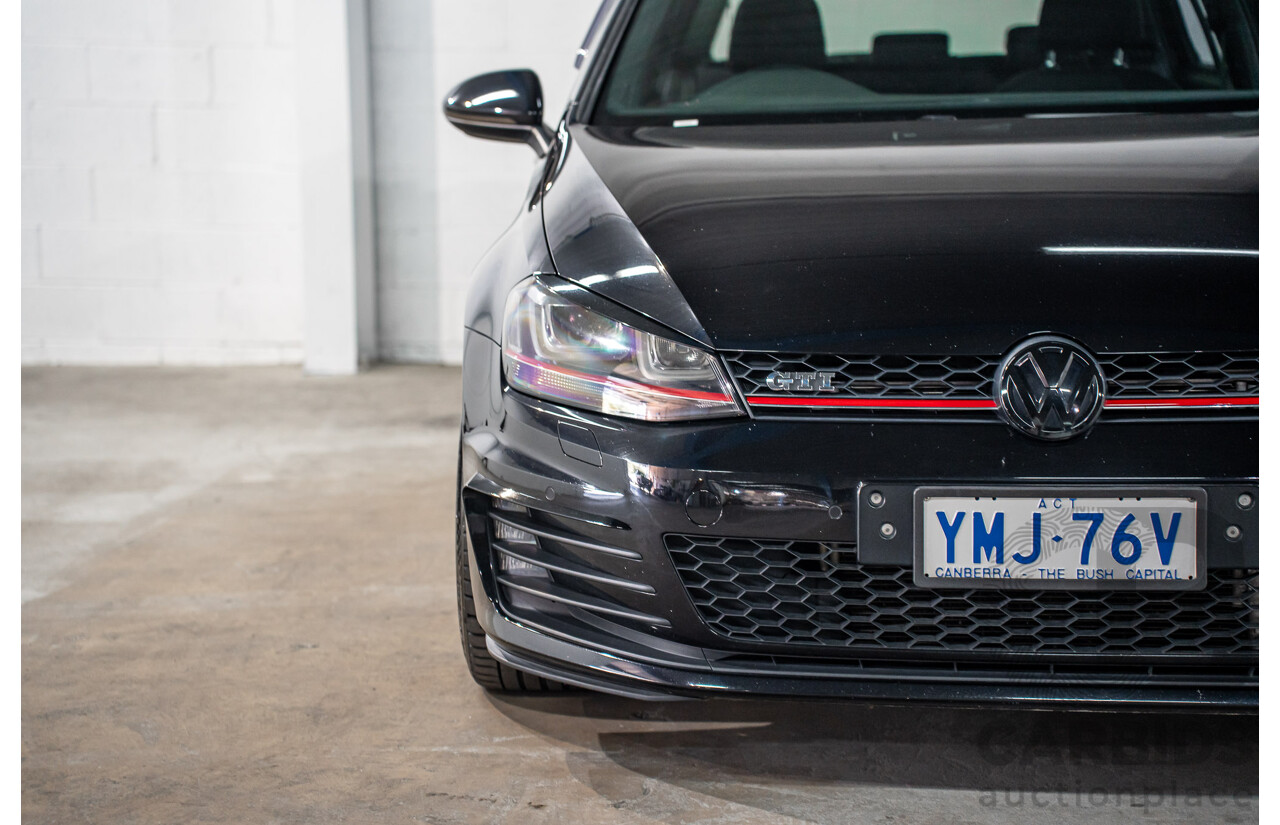 8/2016 Volkswagen Golf GTi AU MY16 5d Hatchback Deep Black Pearl Turbo 2.0L