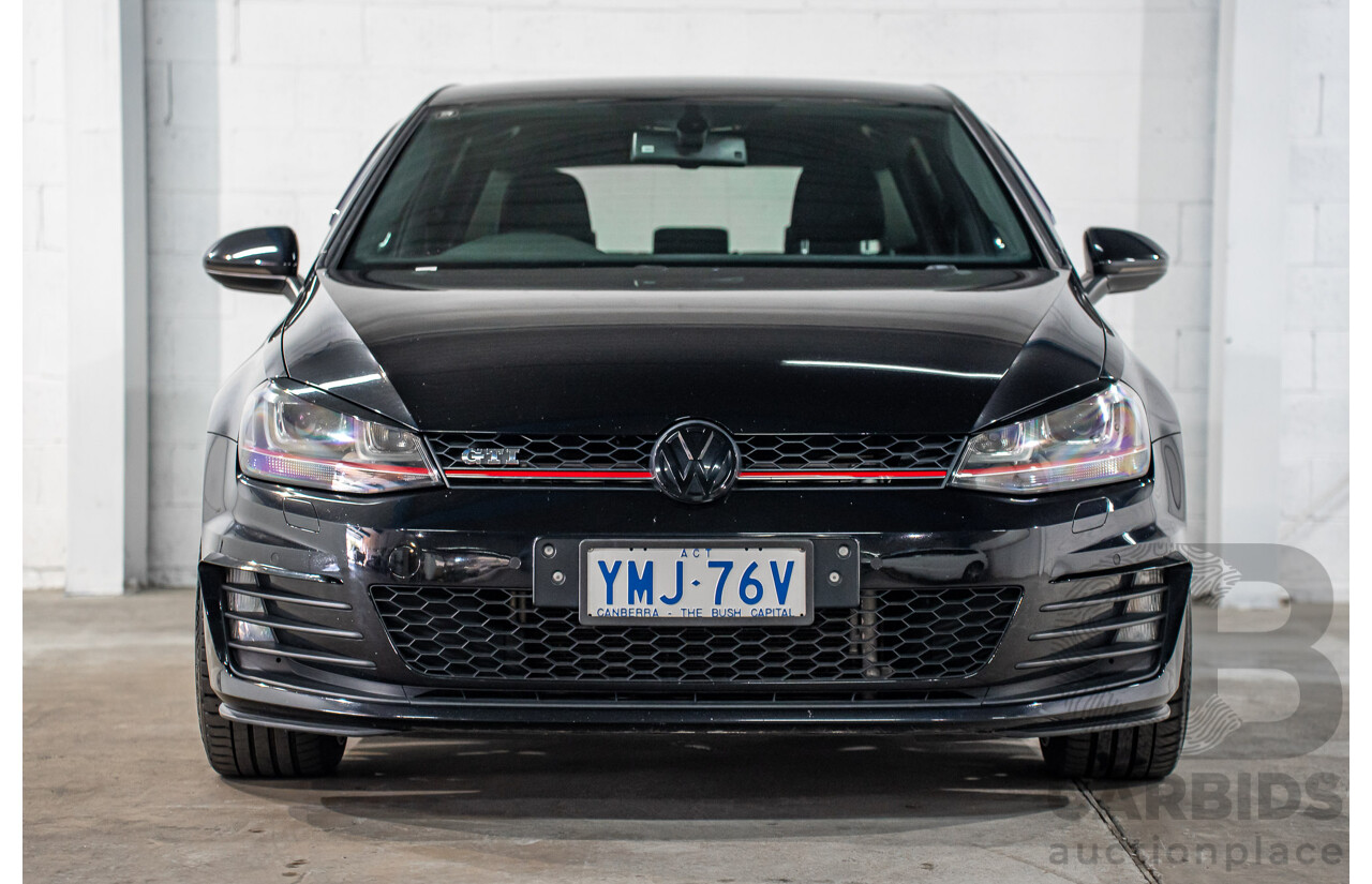 8/2016 Volkswagen Golf GTi AU MY16 5d Hatchback Deep Black Pearl Turbo 2.0L