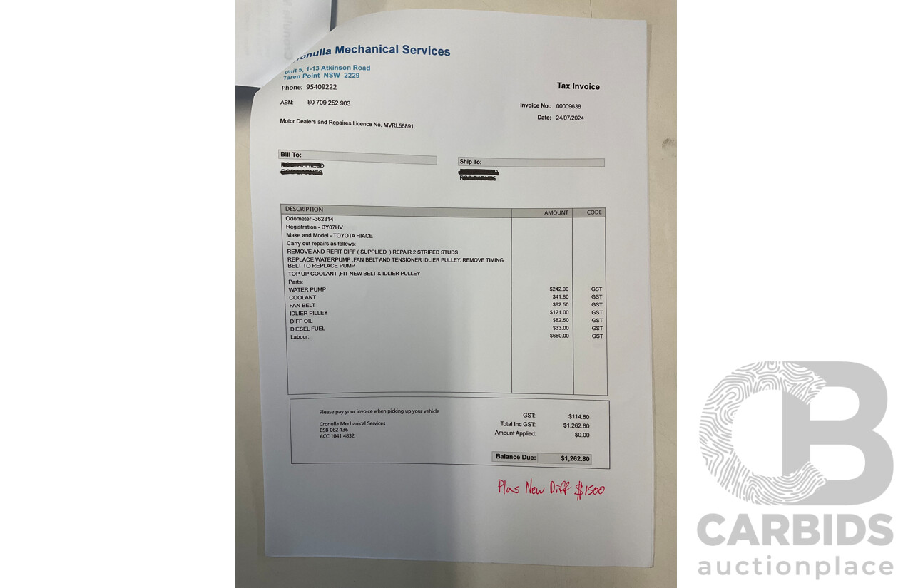 9/2008 Toyota Hiace LWB KDH201R MY07 Upgrade 4d Van Iceberg White Turbo Diesel 3.0L