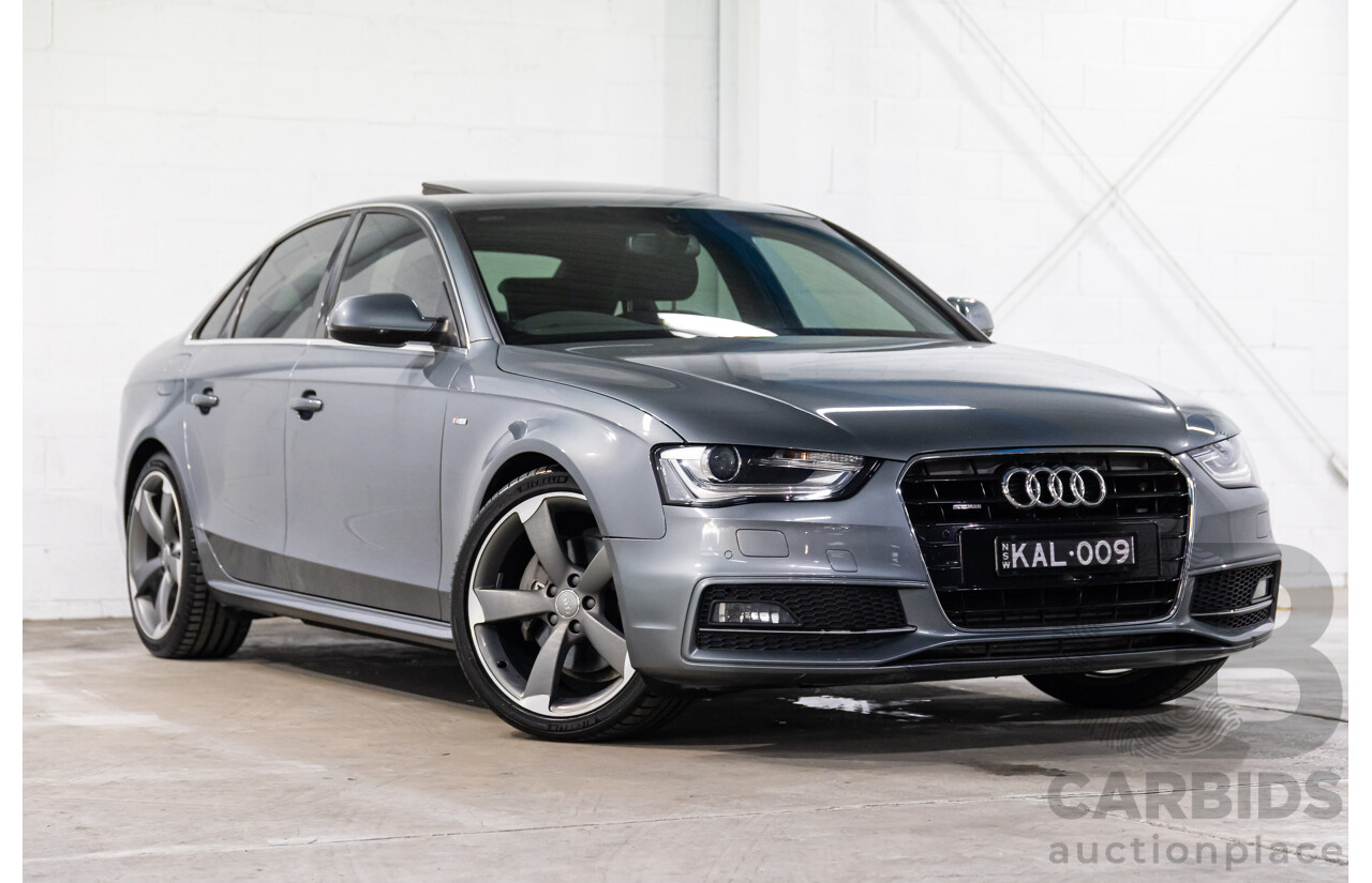 10/2014 Audi A4 2.0 TFSI Ambition Quattro (AWD) B8 (8K) MY14 4d Sedan Monsoon Grey Metallic Turbo 2.0L