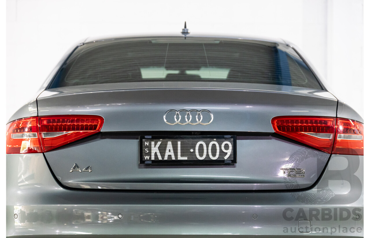 10/2014 Audi A4 2.0 TFSI Ambition Quattro (AWD) B8 (8K) MY14 4d Sedan Monsoon Grey Metallic Turbo 2.0L