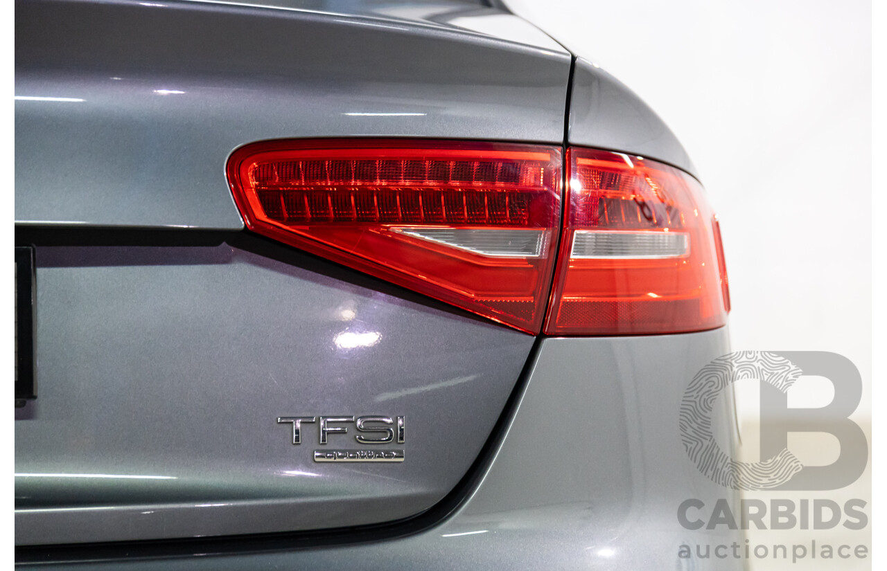 10/2014 Audi A4 2.0 TFSI Ambition Quattro (AWD) B8 (8K) MY14 4d Sedan Monsoon Grey Metallic Turbo 2.0L
