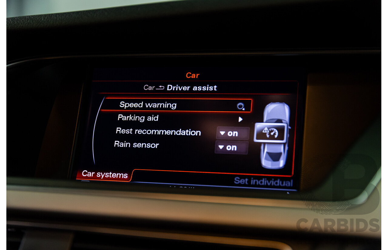 10/2014 Audi A4 2.0 TFSI Ambition Quattro (AWD) B8 (8K) MY14 4d Sedan Monsoon Grey Metallic Turbo 2.0L