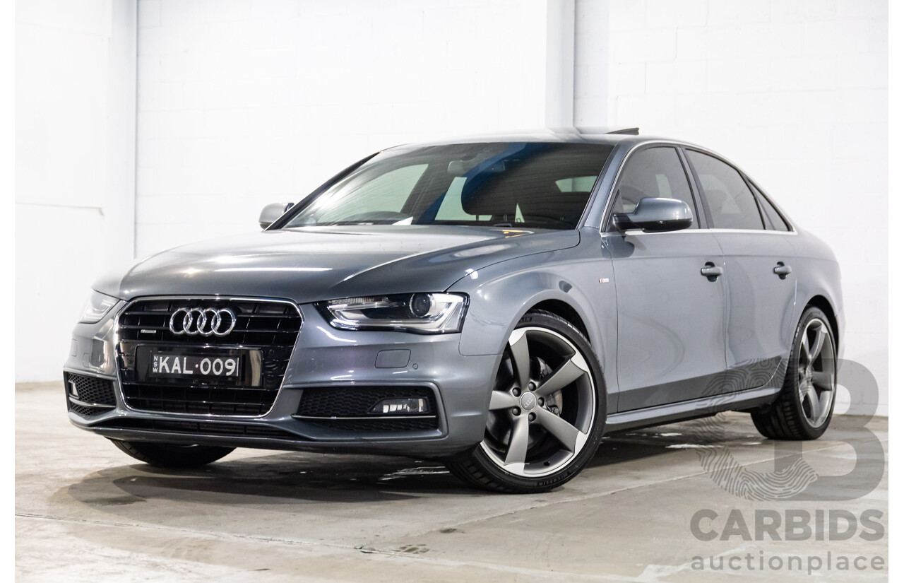 10/2014 Audi A4 2.0 TFSI Ambition Quattro (AWD) B8 (8K) MY14 4d Sedan Monsoon Grey Metallic Turbo 2.0L