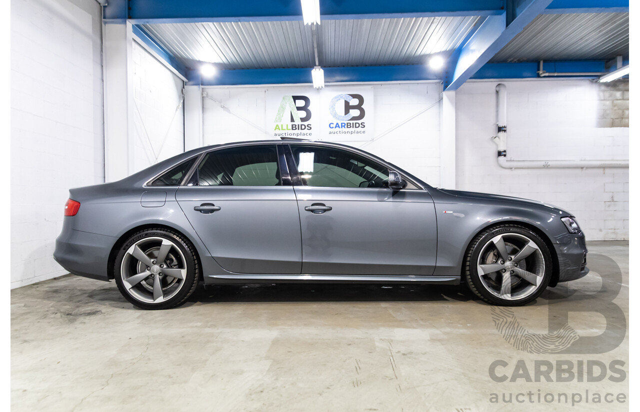10/2014 Audi A4 2.0 TFSI Ambition Quattro (AWD) B8 (8K) MY14 4d Sedan Monsoon Grey Metallic Turbo 2.0L