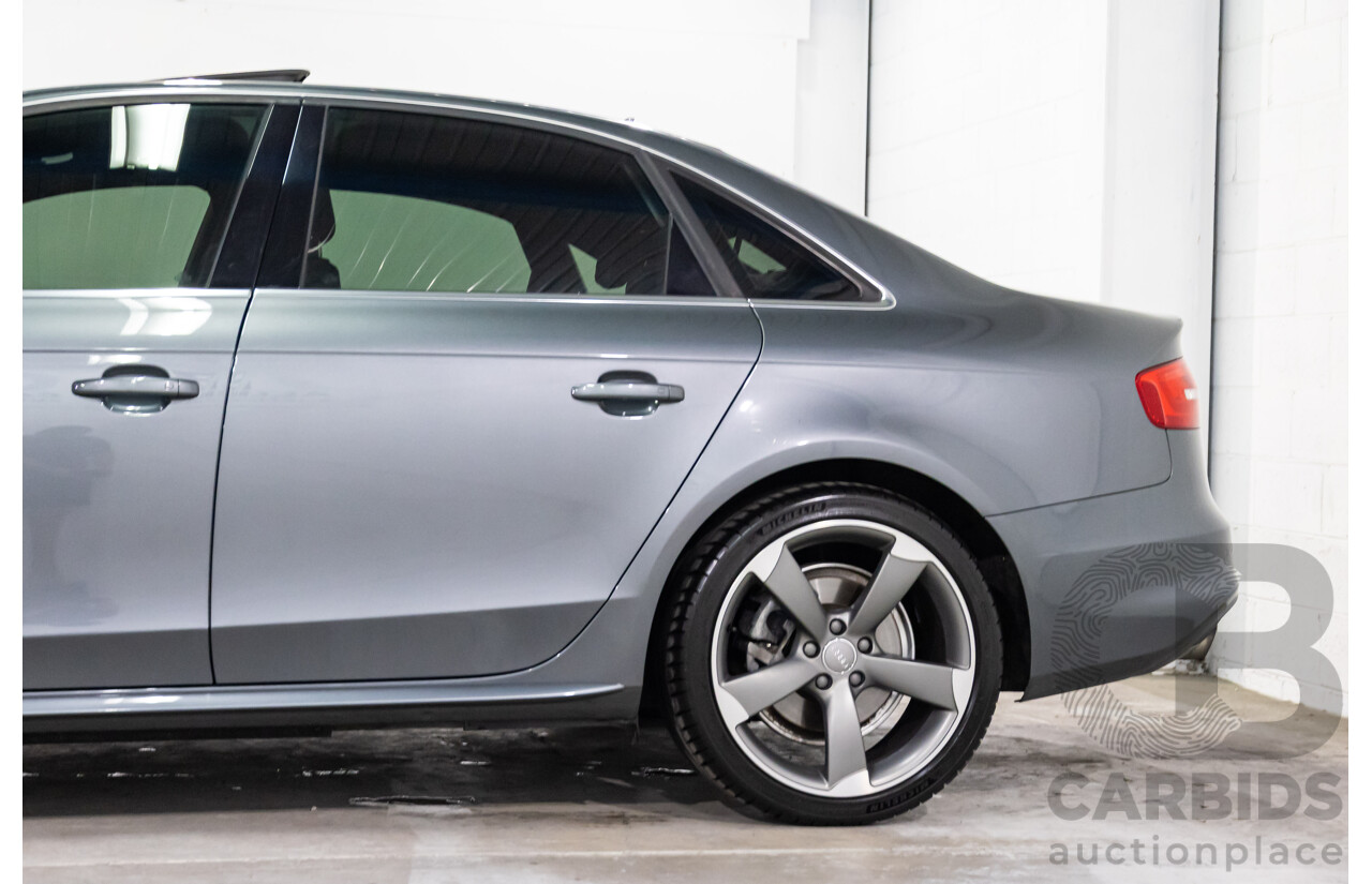 10/2014 Audi A4 2.0 TFSI Ambition Quattro (AWD) B8 (8K) MY14 4d Sedan Monsoon Grey Metallic Turbo 2.0L