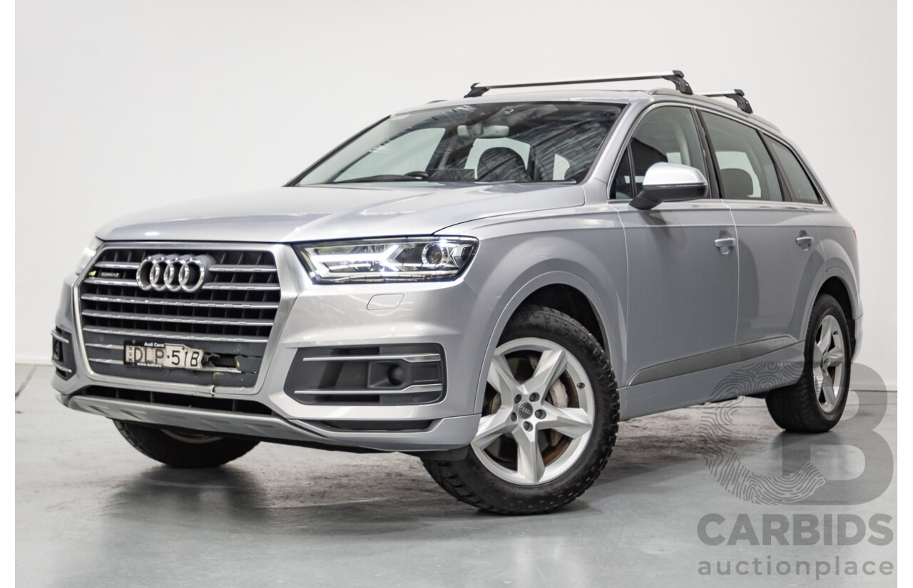 8/2016 Audi Q7 3.0 TDI Quattro (AWD) 4M MY17 4D Wagon Floret Silver Metallic (160kW) 3.0L - 7 Seater
