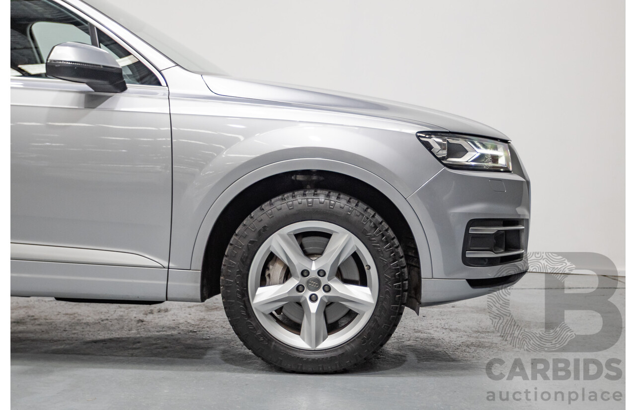 8/2016 Audi Q7 3.0 TDI Quattro (AWD) 4M MY17 4D Wagon Floret Silver Metallic (160kW) 3.0L - 7 Seater