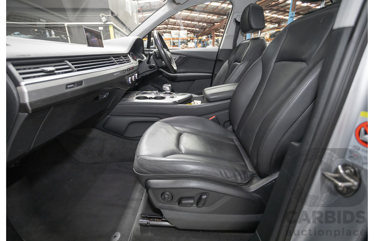 8/2016 Audi Q7 3.0 TDI Quattro (AWD) 4M MY17 4D Wagon Floret Silver Metallic (160kW) 3.0L - 7 Seater