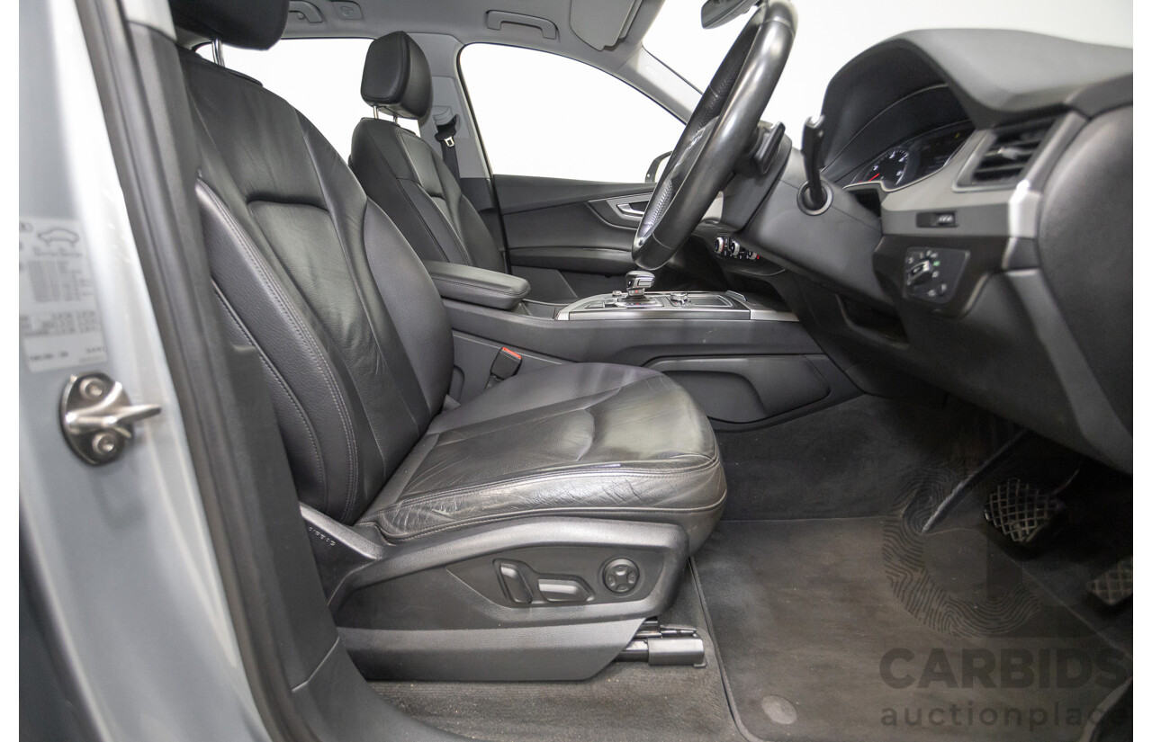 8/2016 Audi Q7 3.0 TDI Quattro (AWD) 4M MY17 4D Wagon Floret Silver Metallic (160kW) 3.0L - 7 Seater