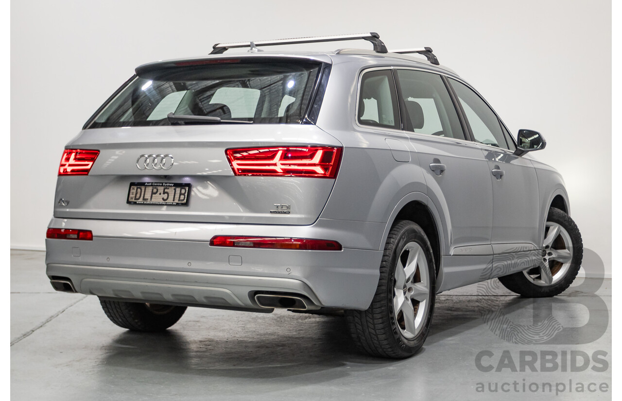 8/2016 Audi Q7 3.0 TDI Quattro (AWD) 4M MY17 4D Wagon Floret Silver Metallic (160kW) 3.0L - 7 Seater