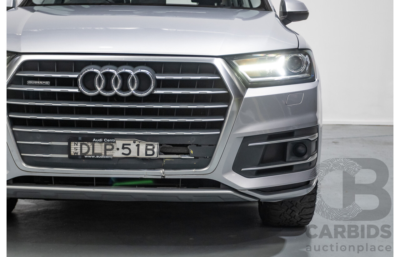 8/2016 Audi Q7 3.0 TDI Quattro (AWD) 4M MY17 4D Wagon Floret Silver Metallic (160kW) 3.0L - 7 Seater