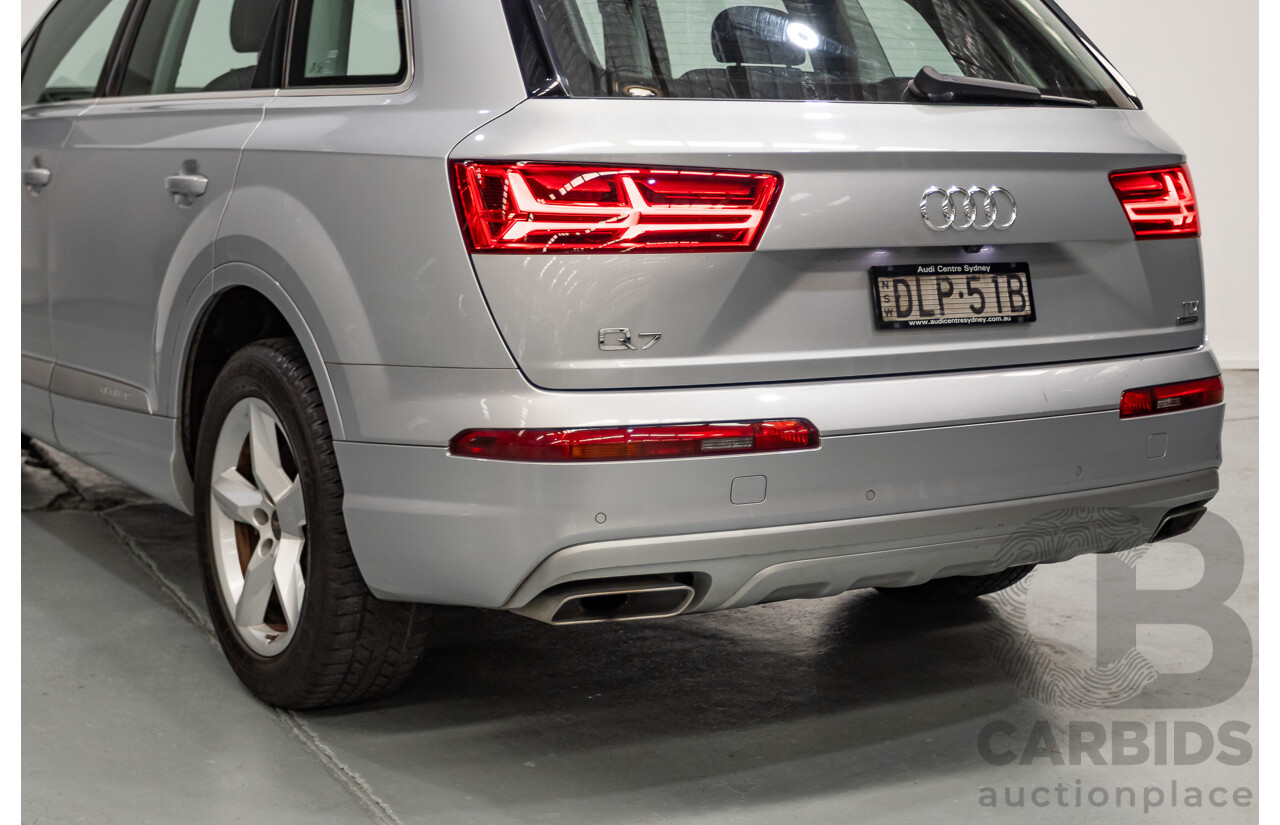 8/2016 Audi Q7 3.0 TDI Quattro (AWD) 4M MY17 4D Wagon Floret Silver Metallic (160kW) 3.0L - 7 Seater