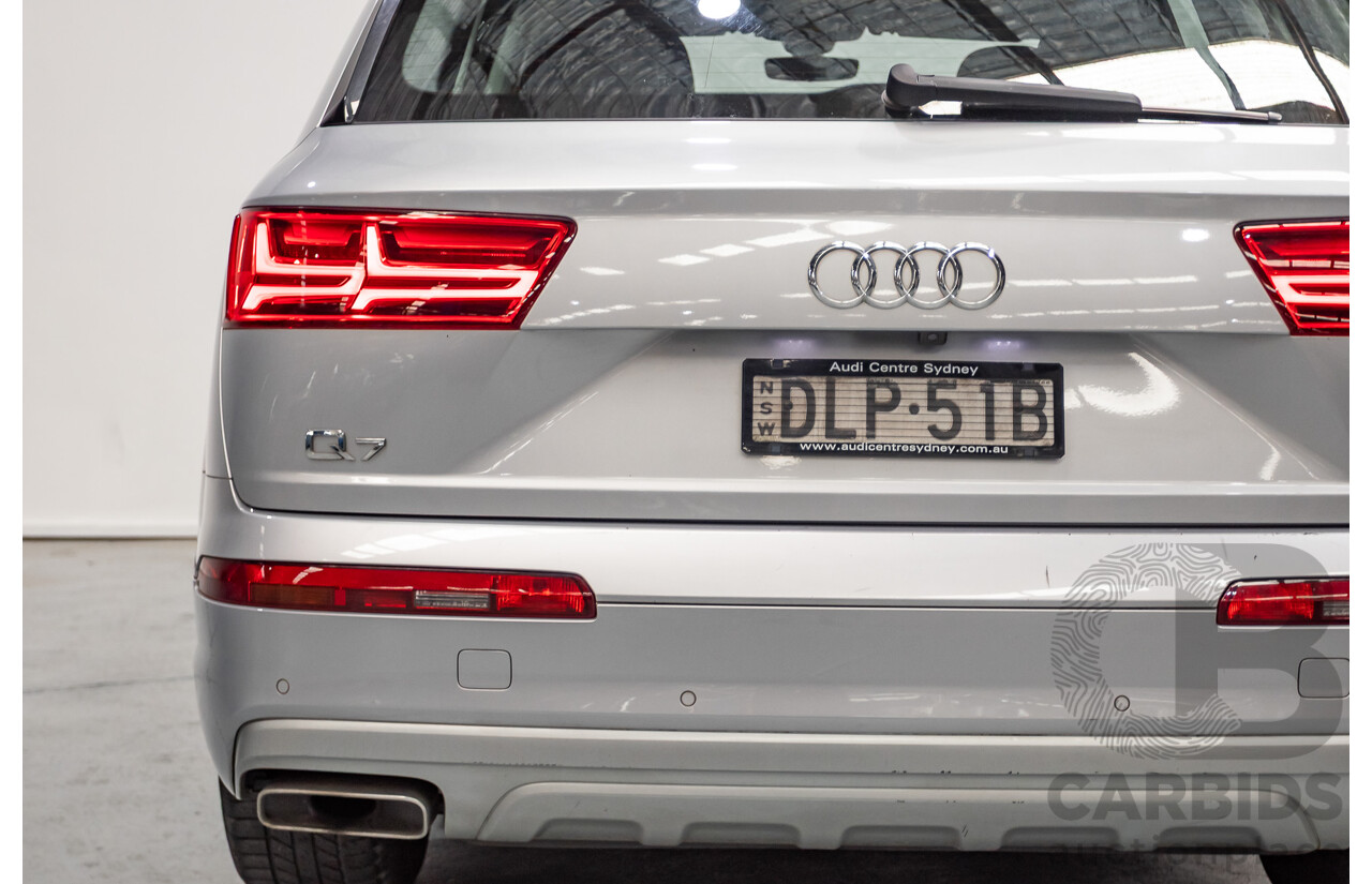 8/2016 Audi Q7 3.0 TDI Quattro (AWD) 4M MY17 4D Wagon Floret Silver Metallic (160kW) 3.0L - 7 Seater