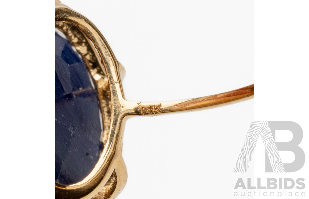 14ct Yellow Gold Natural Unheated, Untreated Sapphire Ring with Valuation - Size L.5