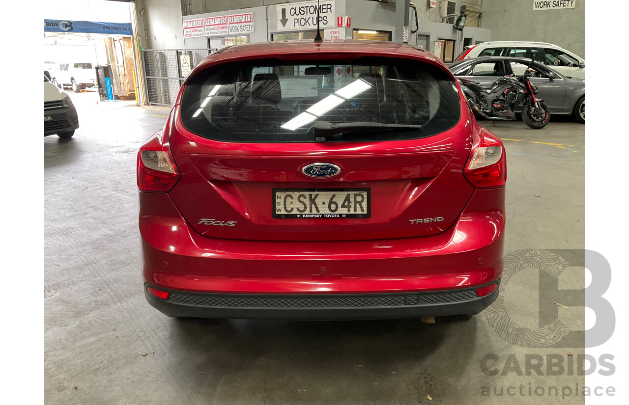 4/2014 Ford Focus Trend LW MK2 Upgrade 5d Hatchback Ruby Red Turbo Diesel 2.0L