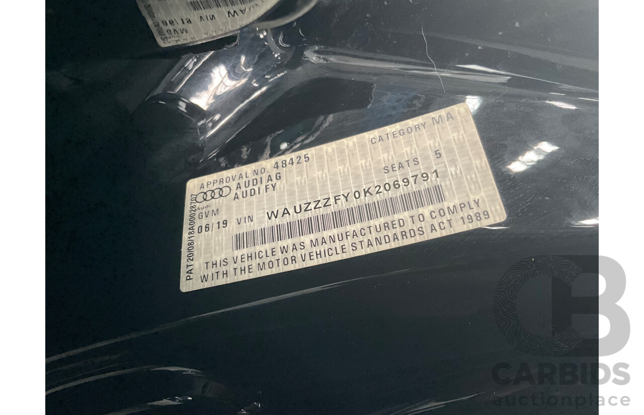 06/2019 Audi Q5 40 TDI Quattro Design (AWD) FY MY19 4d Wagon Brilliant Black Turbo Diesel 2.0L