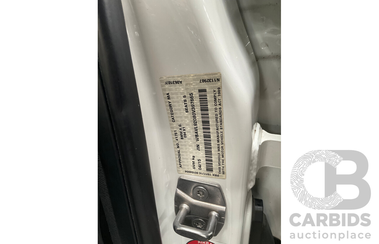 04/2015 BMW X1 sDrive20i (RWD) E84 MY15 4d Wagon Alpine White Turbo 2.0L