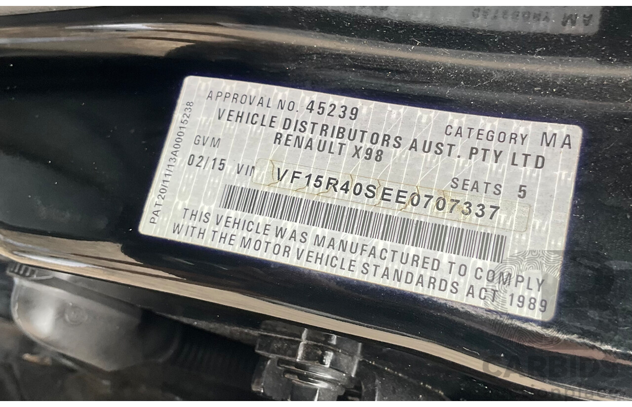 2/2015 Renault Clio GT X98 5d Hatchback Black 1.2L