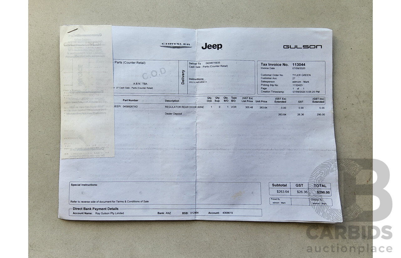 2/2007 Jeep Cherokee Limited (4x4) KJ MY05 UPGRADE II 4d Wagon Gold 2.8L