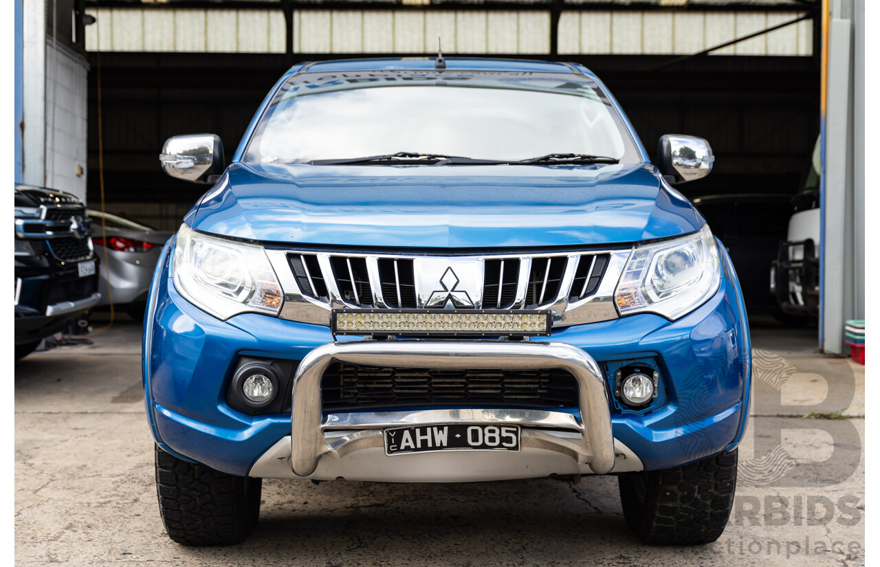 12/2015 Mitsubishi Triton GLS (4x4) MQ MY16 Dual Cab Utility Blue Turbo Diesel 2.4L