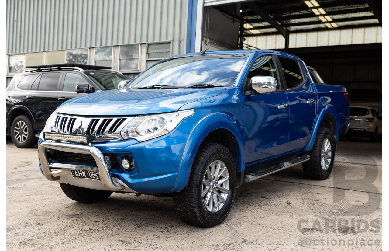 12/2015 Mitsubishi Triton GLS (4x4) MQ MY16 Dual Cab Utility Blue Turbo Diesel 2.4L