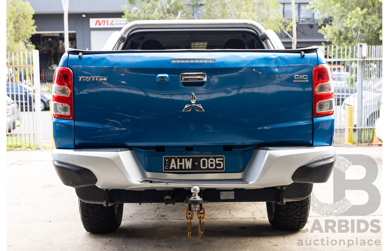 12/2015 Mitsubishi Triton GLS (4x4) MQ MY16 Dual Cab Utility Blue Turbo Diesel 2.4L