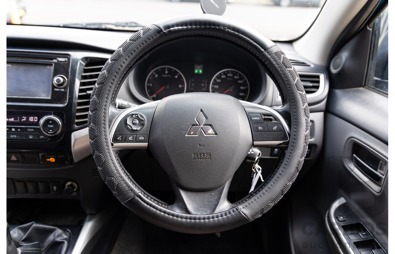 12/2015 Mitsubishi Triton GLS (4x4) MQ MY16 Dual Cab Utility Blue Turbo Diesel 2.4L