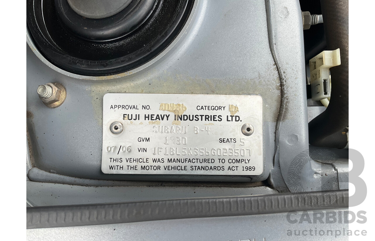 7/2006 Subaru Liberty 2.0R MY06 4d Sedan Silver 2.0L