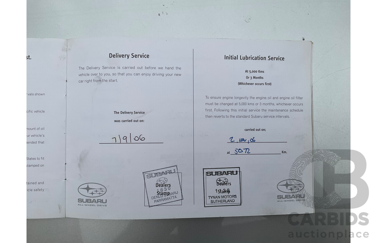 7/2006 Subaru Liberty 2.0R MY06 4d Sedan Silver 2.0L