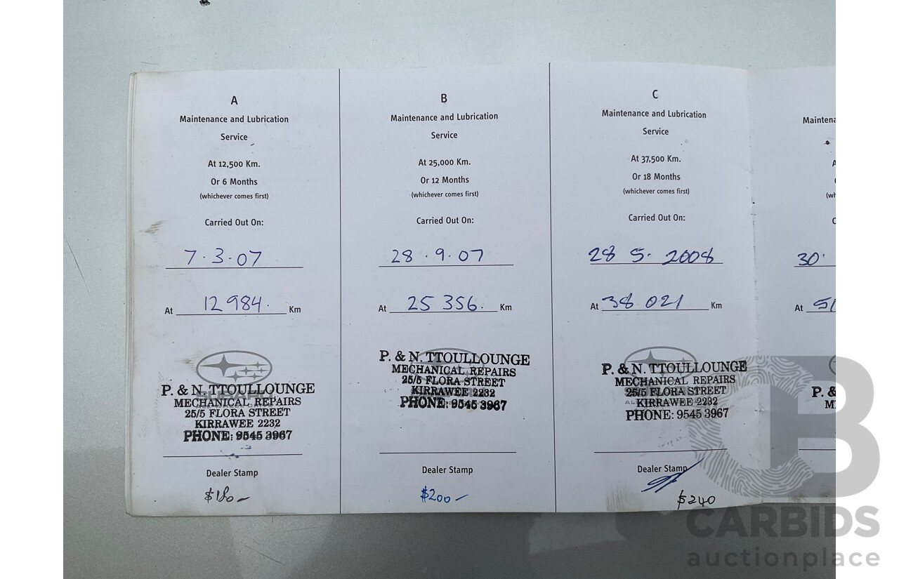 7/2006 Subaru Liberty 2.0R MY06 4d Sedan Silver 2.0L